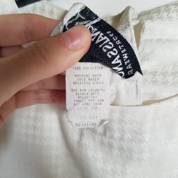 Vintage | Renaissance White Houndstooth Blouse - Picture 9 of 16